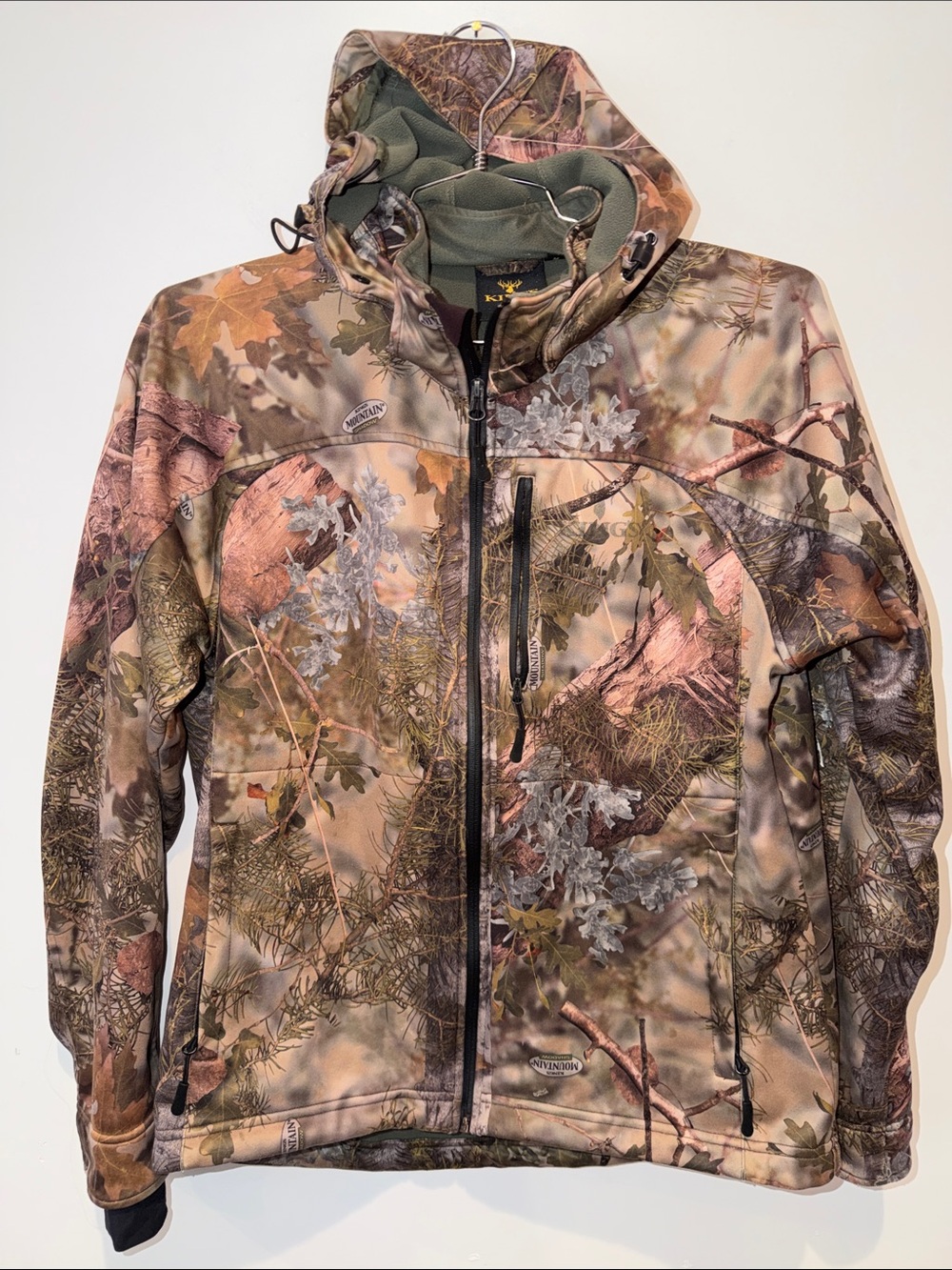 Kings Camo Mountain Shadow Camouflage Full Zip Hoodie Mens Size Medium